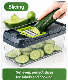 Slicing - Get even, perfect slices for salads and cooking